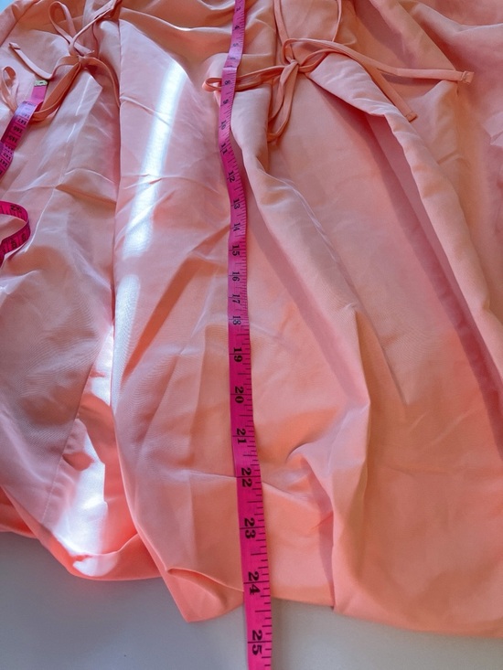 🩰Old Navy Satin Bubble Mini Dress Sleeveless Peach Pink Formal Party - Picture 15 of 16